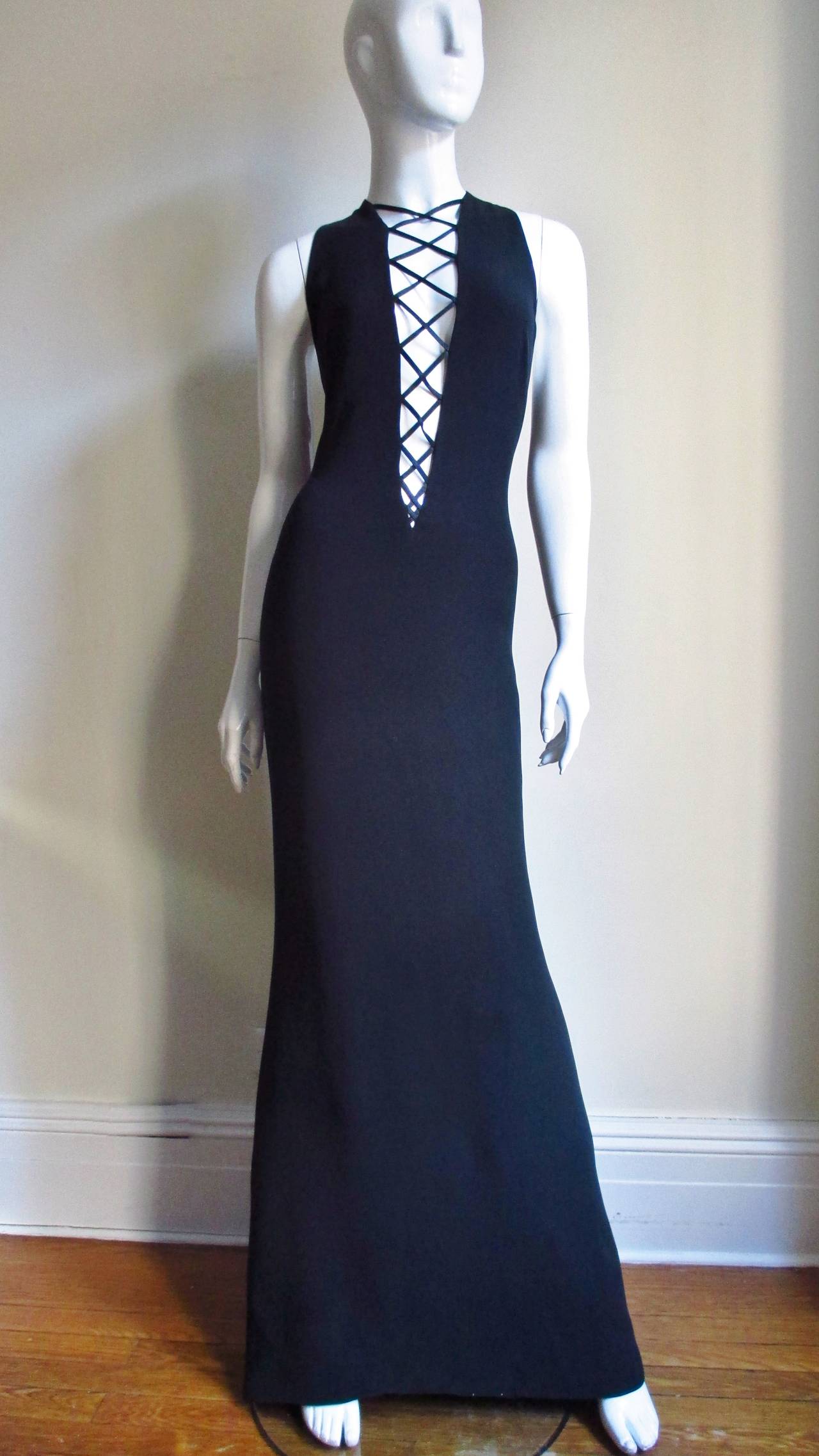 Gianni Versace Couture Vintage Plunge Gown 1