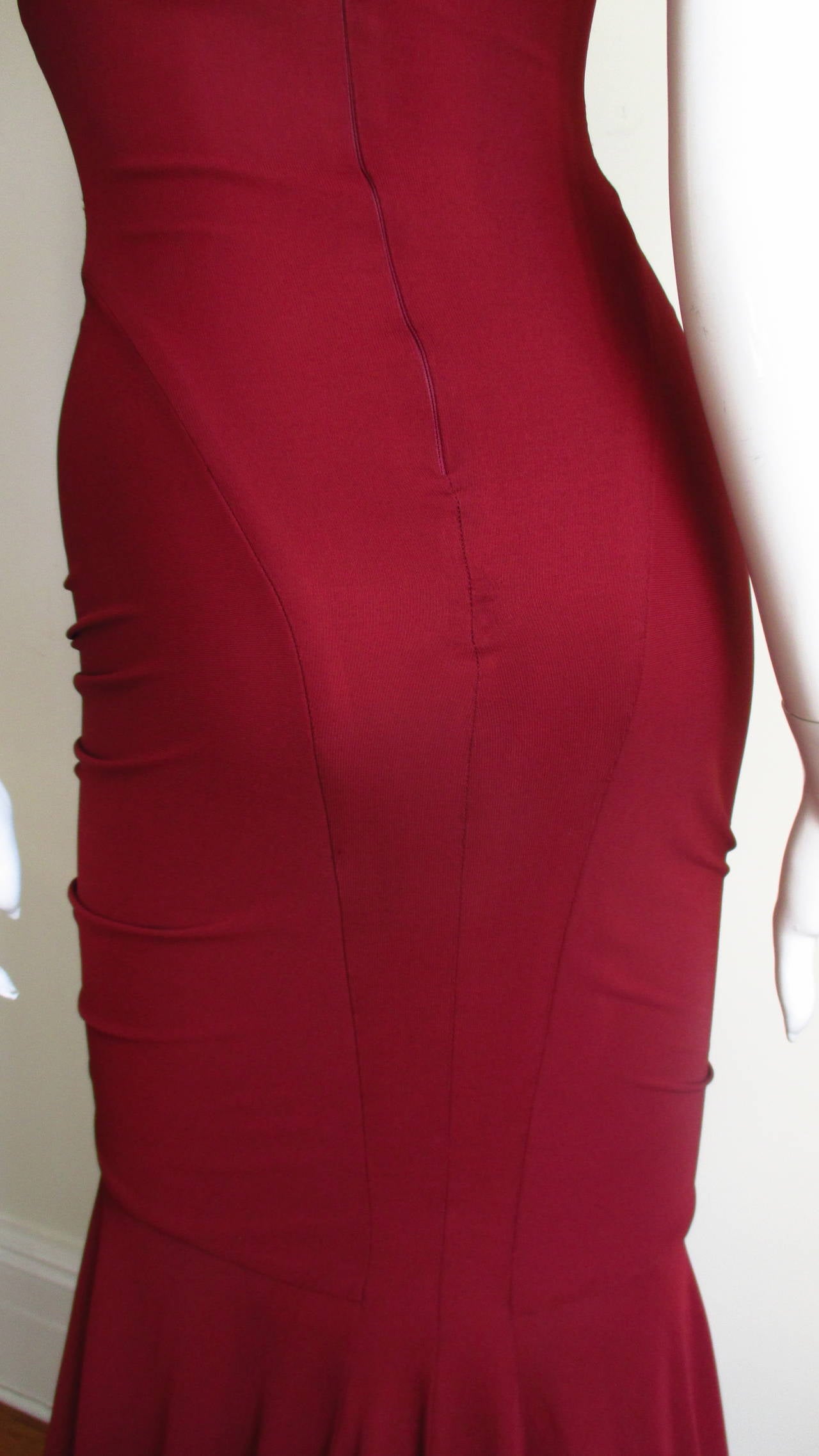 2004 Herve Leger for Guy Laroche Bodycon Cutout Gown 9