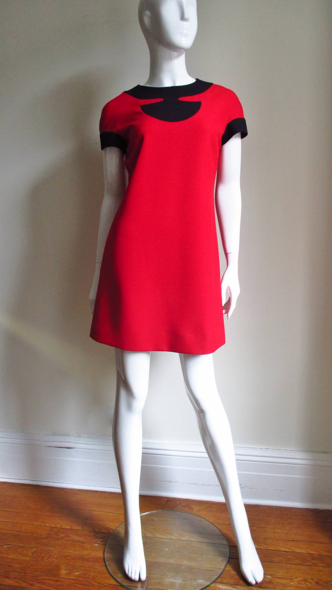 Pierre Cardin 1980s Mod Color Block Dress For Sale 1
