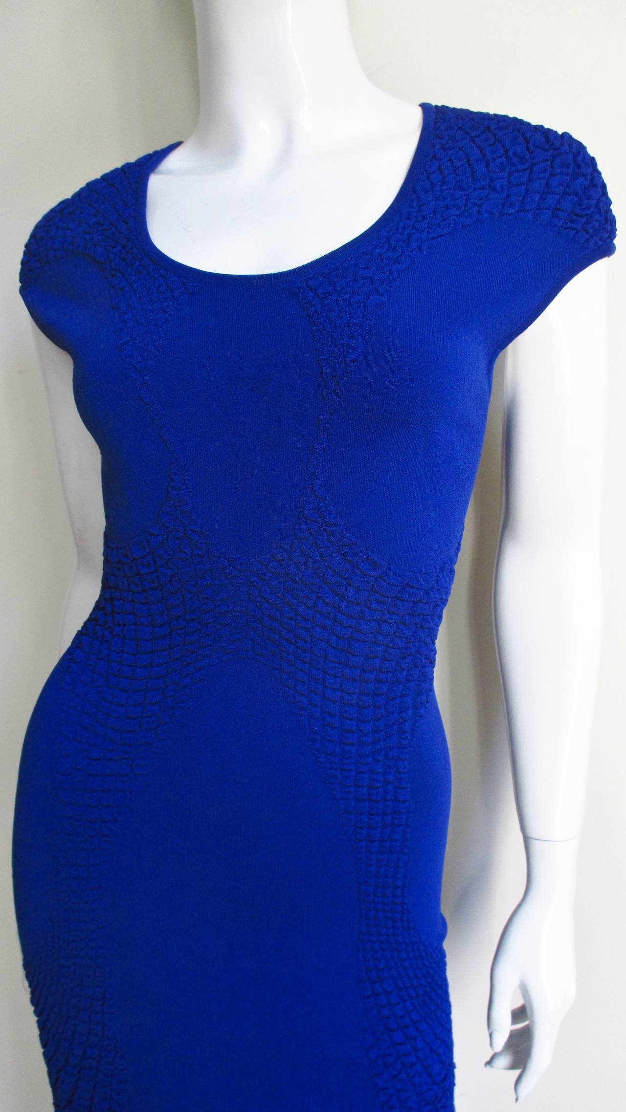 Blue Alexander McQueen Bodycon Dress