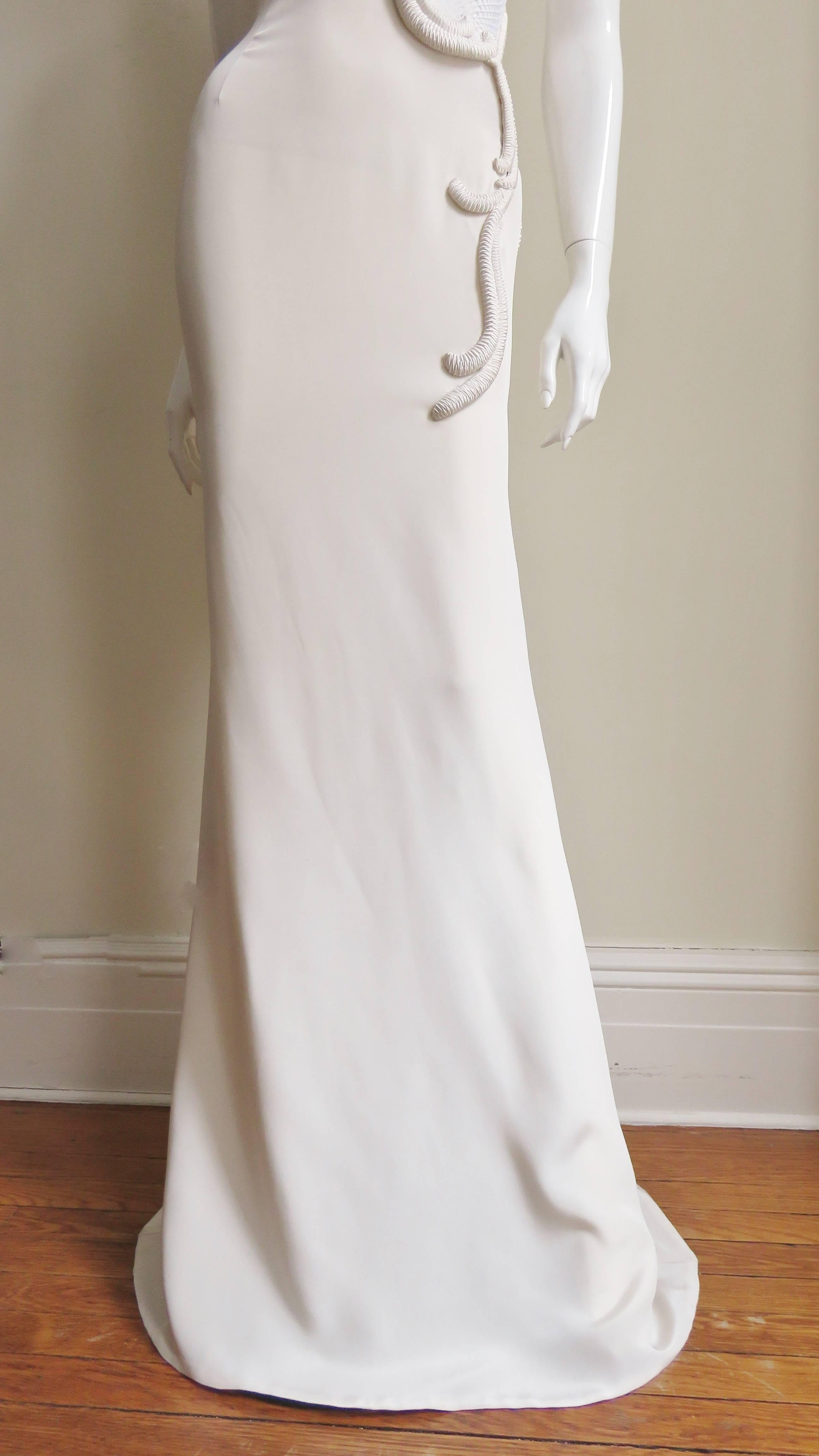 New Rare Stella McCartney One Shoulder Gown W Elaborate Cutout Side In New Condition In Water Mill, NY