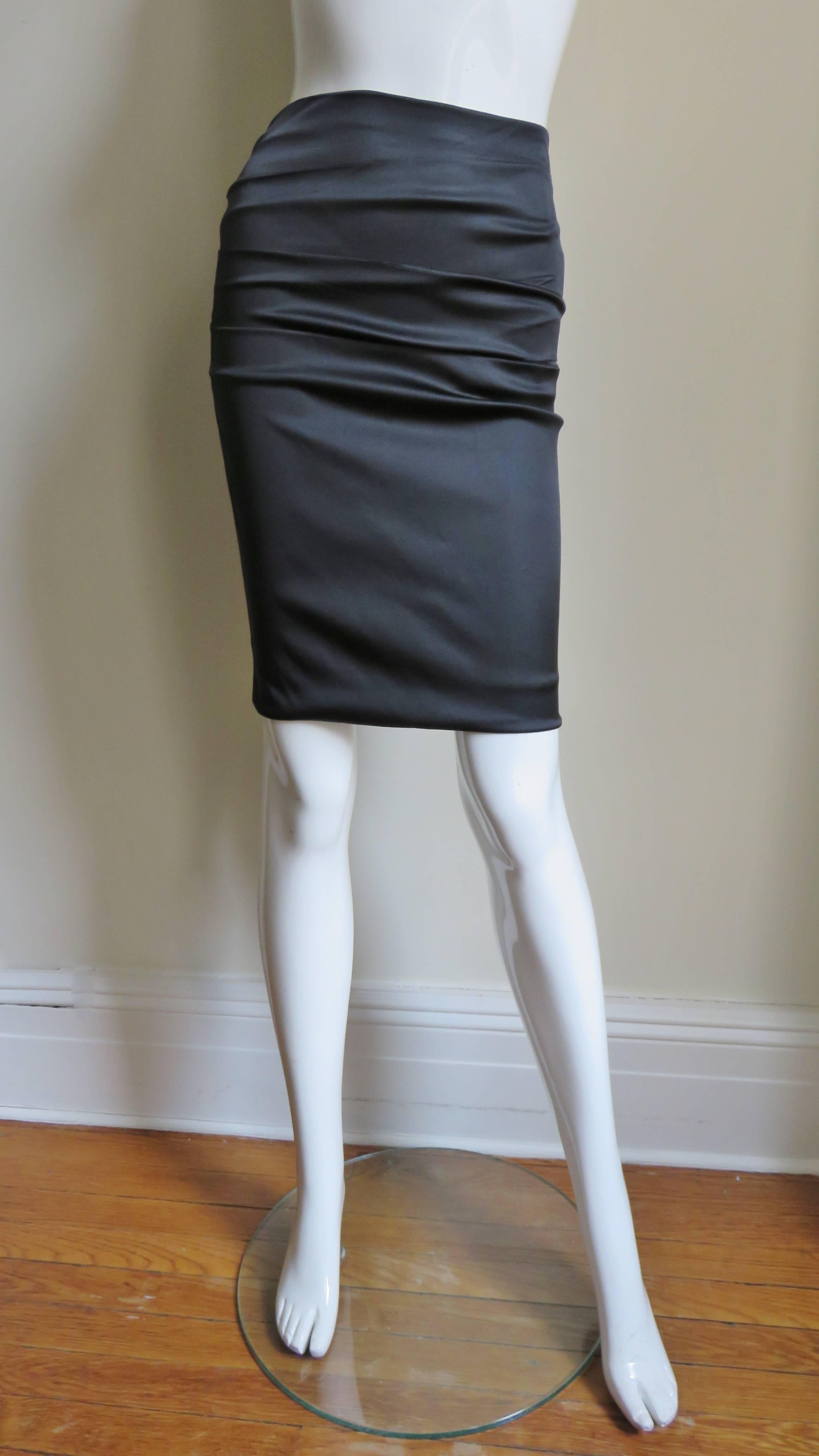 Black Dolce & Gabbana Lace up Silk Skirt For Sale