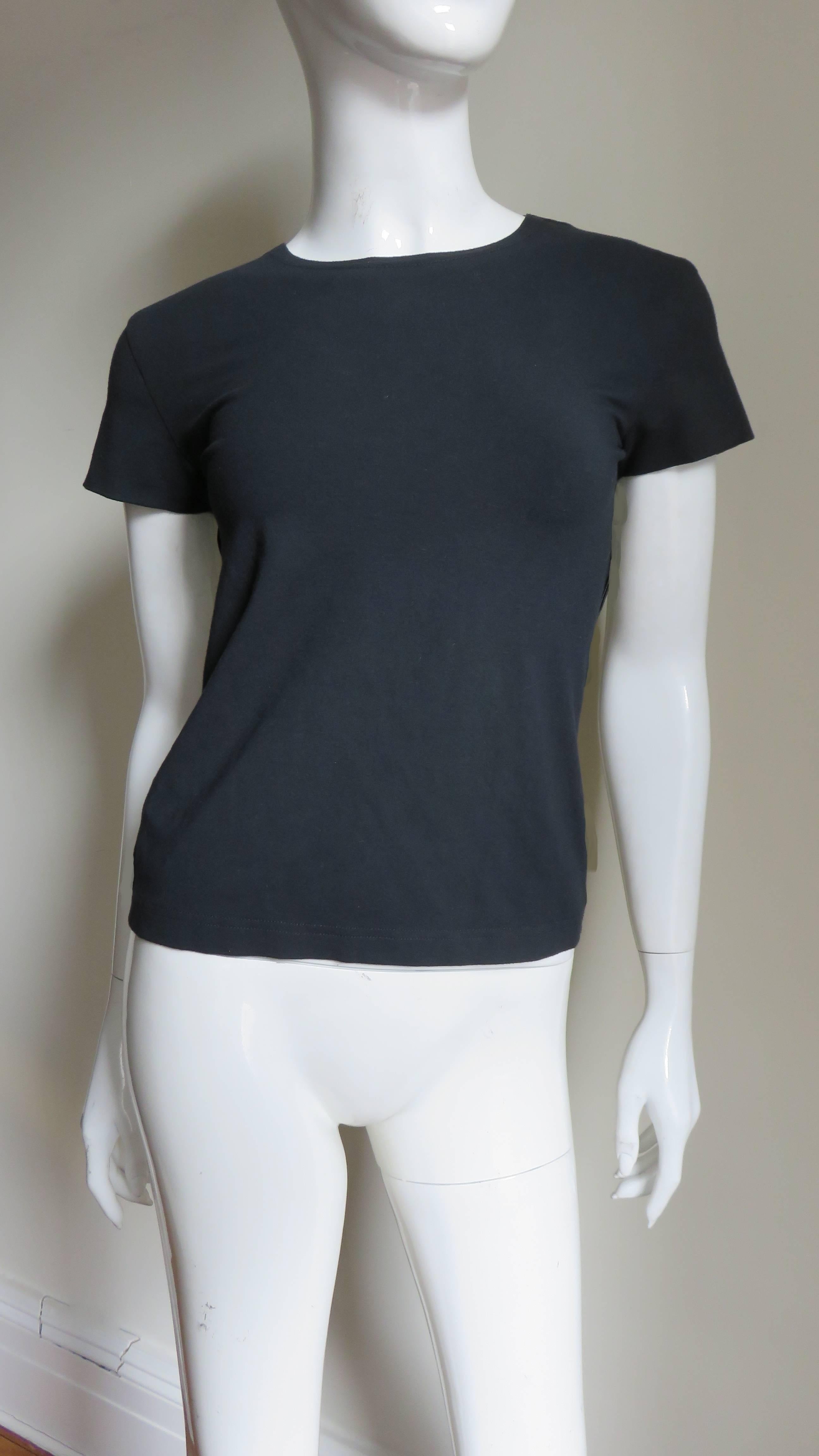 Gray Todd Oldham Spider Web Back T Shirt 1980s For Sale