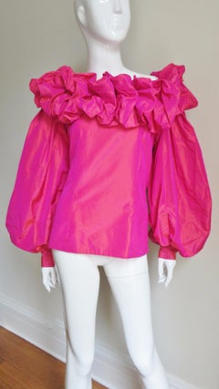 Guy Laroche New Off Shoulder Silk Blouse 1980s