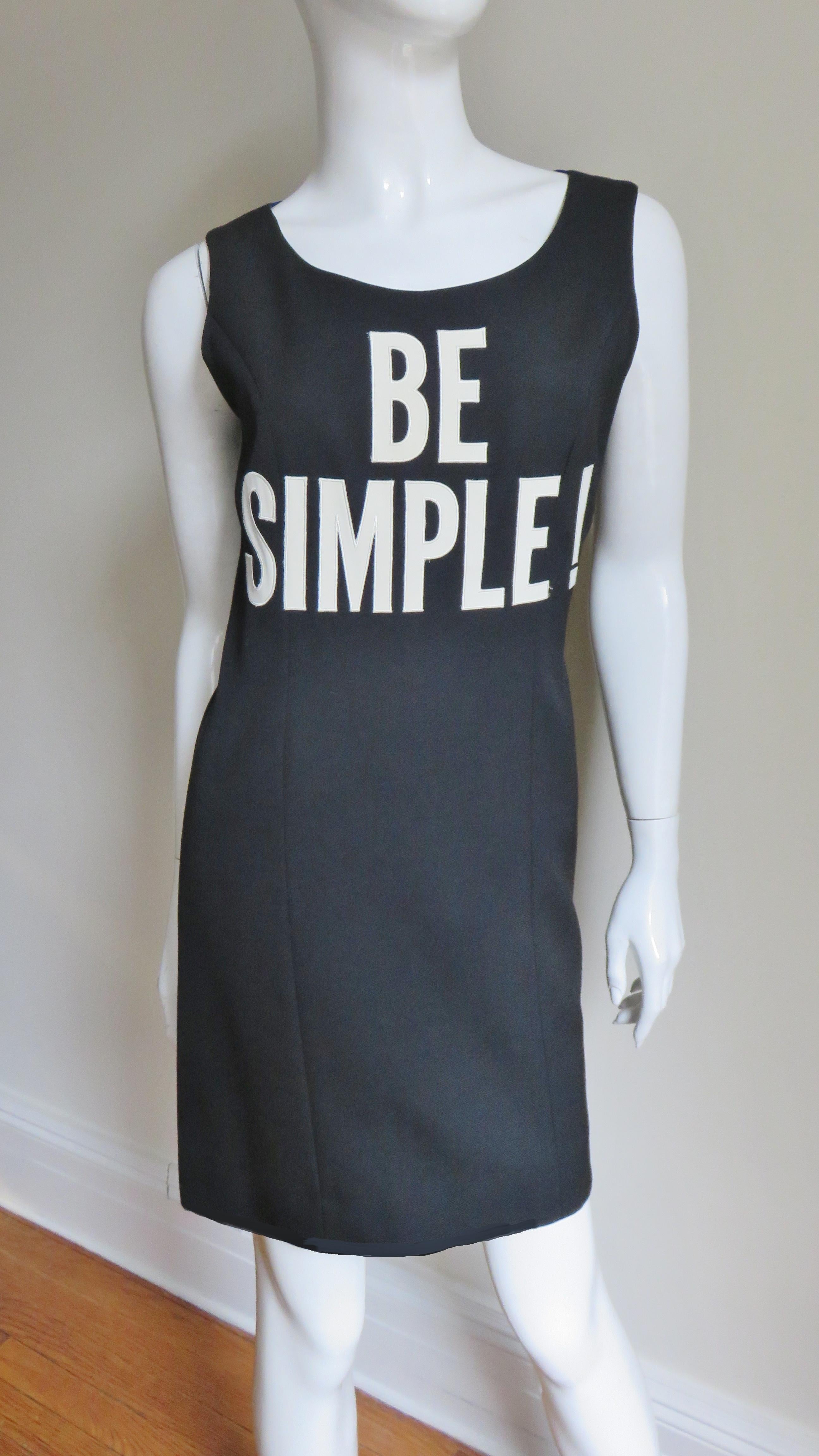 Black Moschino Couture Color Block Letter Dress and Jacket