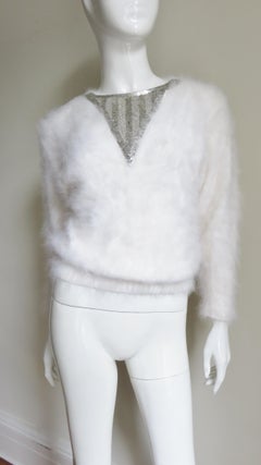 New Vintage 1980s J. Orr White Angora Sweater
