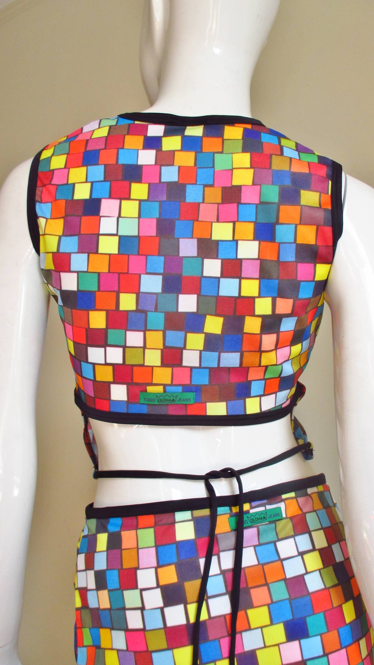 Todd Oldham Colorful Midriff Top & Skirt 2