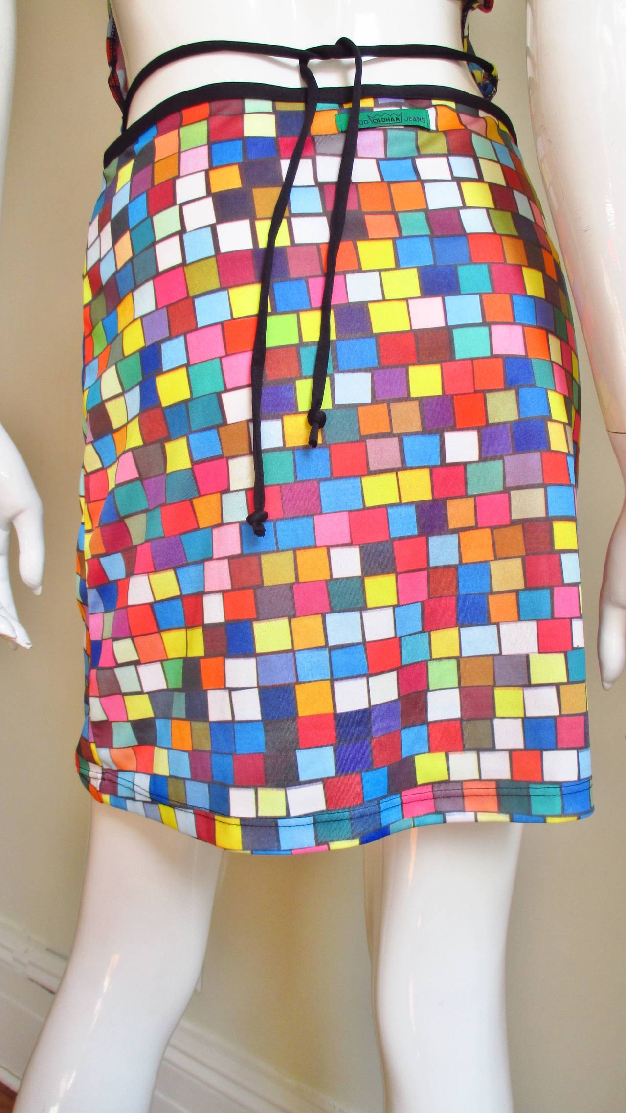 Todd Oldham Colorful Midriff Top & Skirt 3