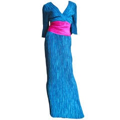 Mary McFadden Couture Colorblock Plunge Gown 2