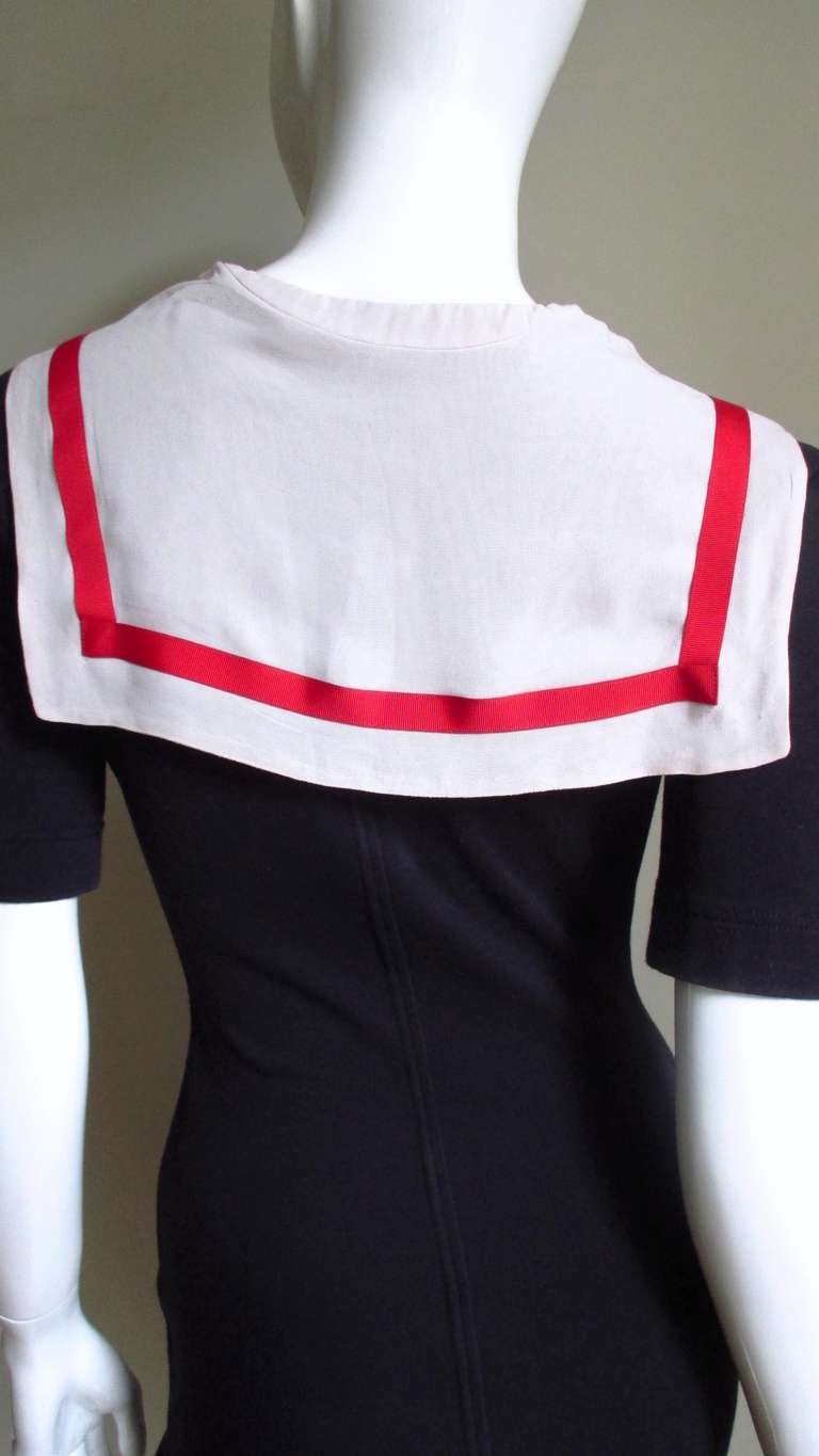 Moschino Vintage Sailor Dress In Excellent Condition In Water Mill, NY