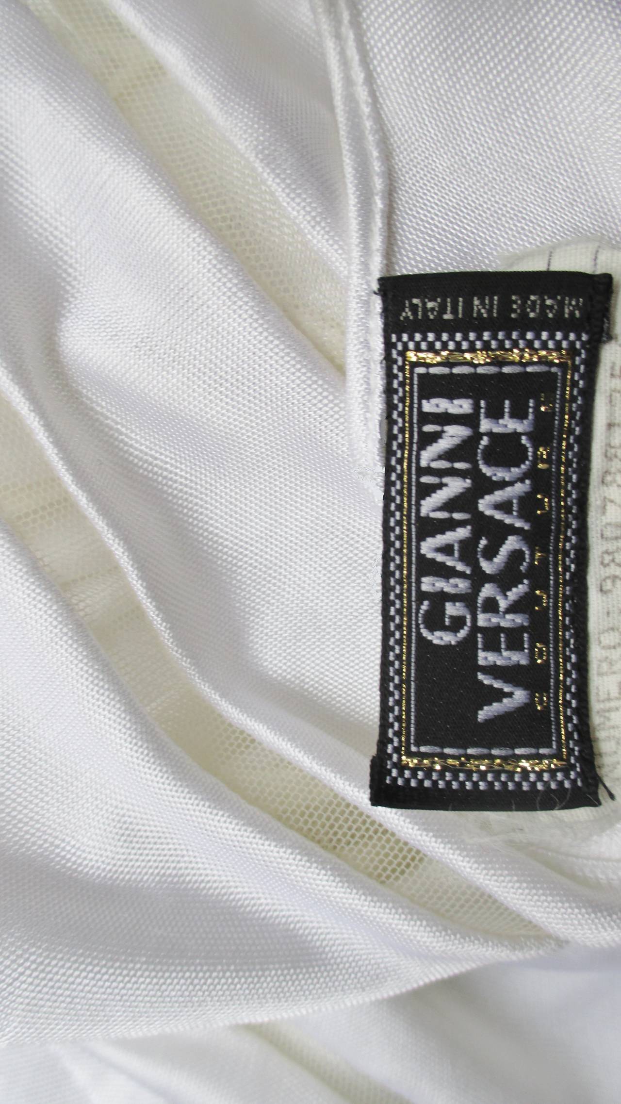 1990s Gianni Versace Silk Dress with Mesh Rays 4