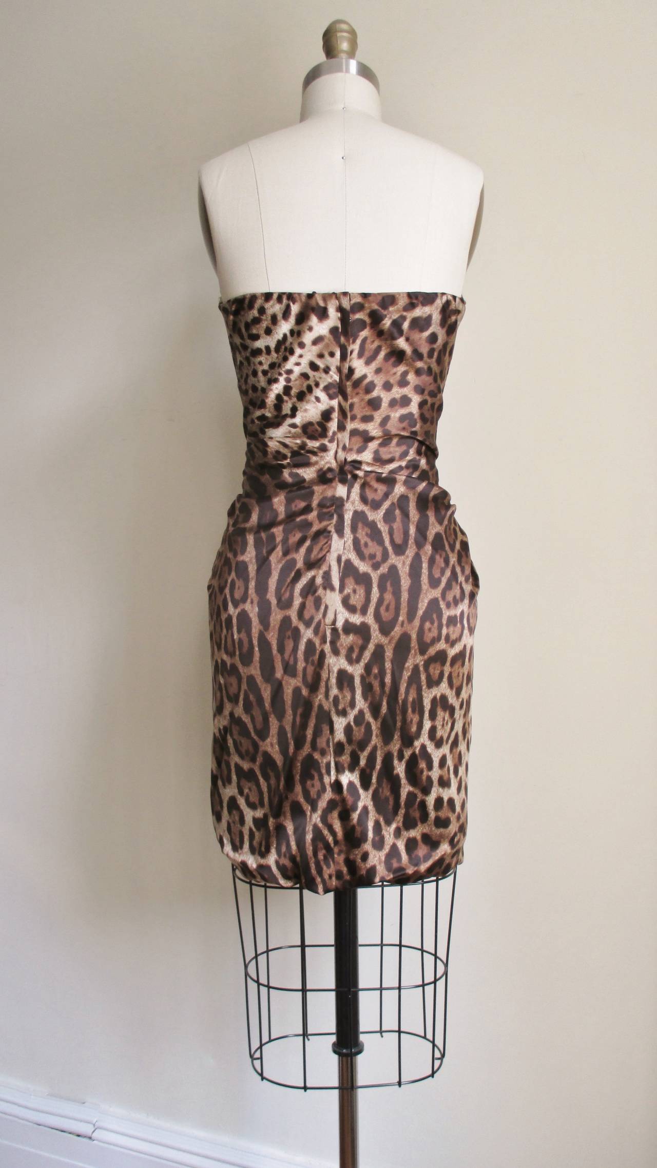 Dolce and Gabbana Silk Leopard Corset Dress For Sale at 1stdibs