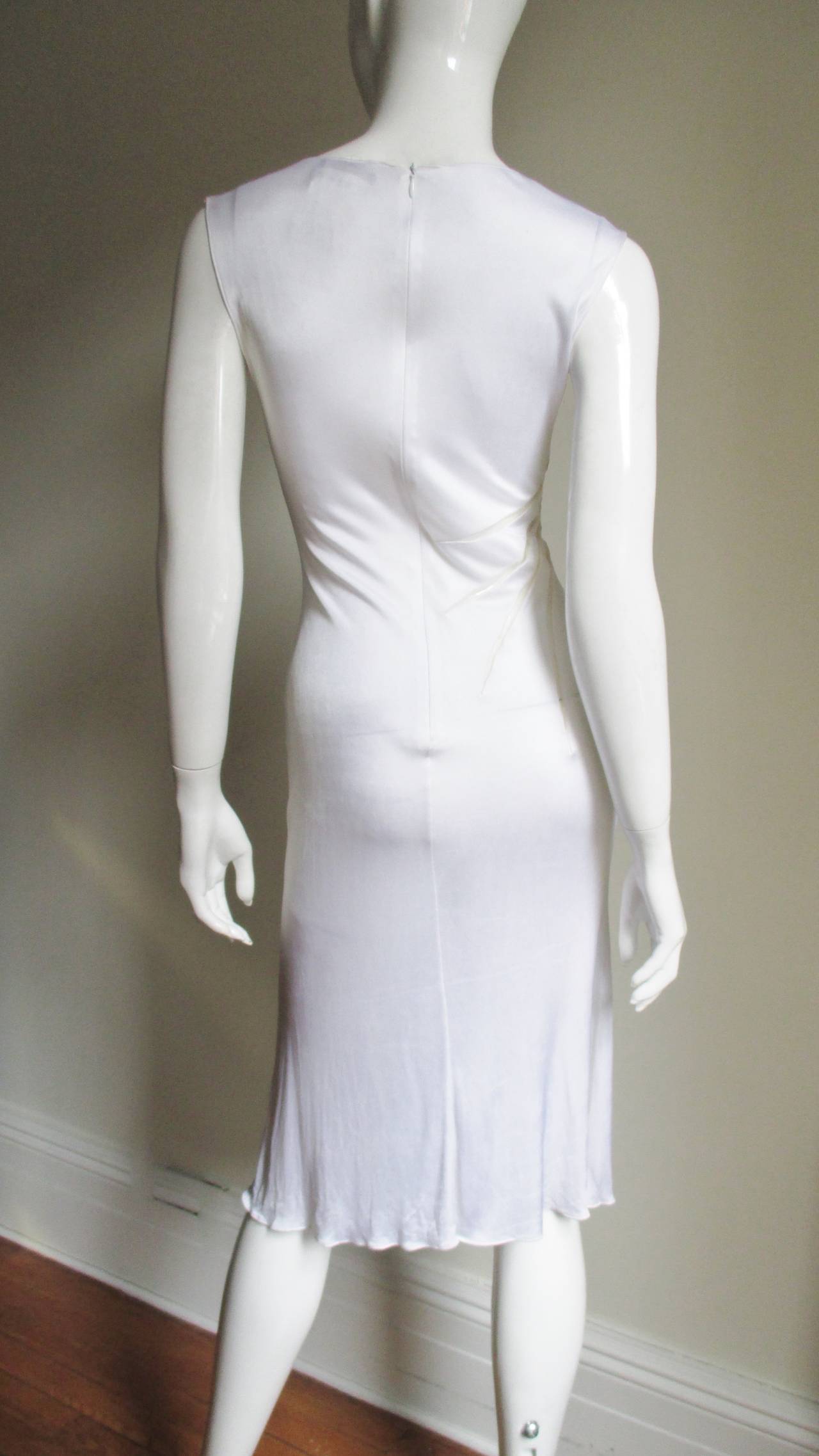 1990s Gianni Versace Silk Dress with Mesh Rays 1