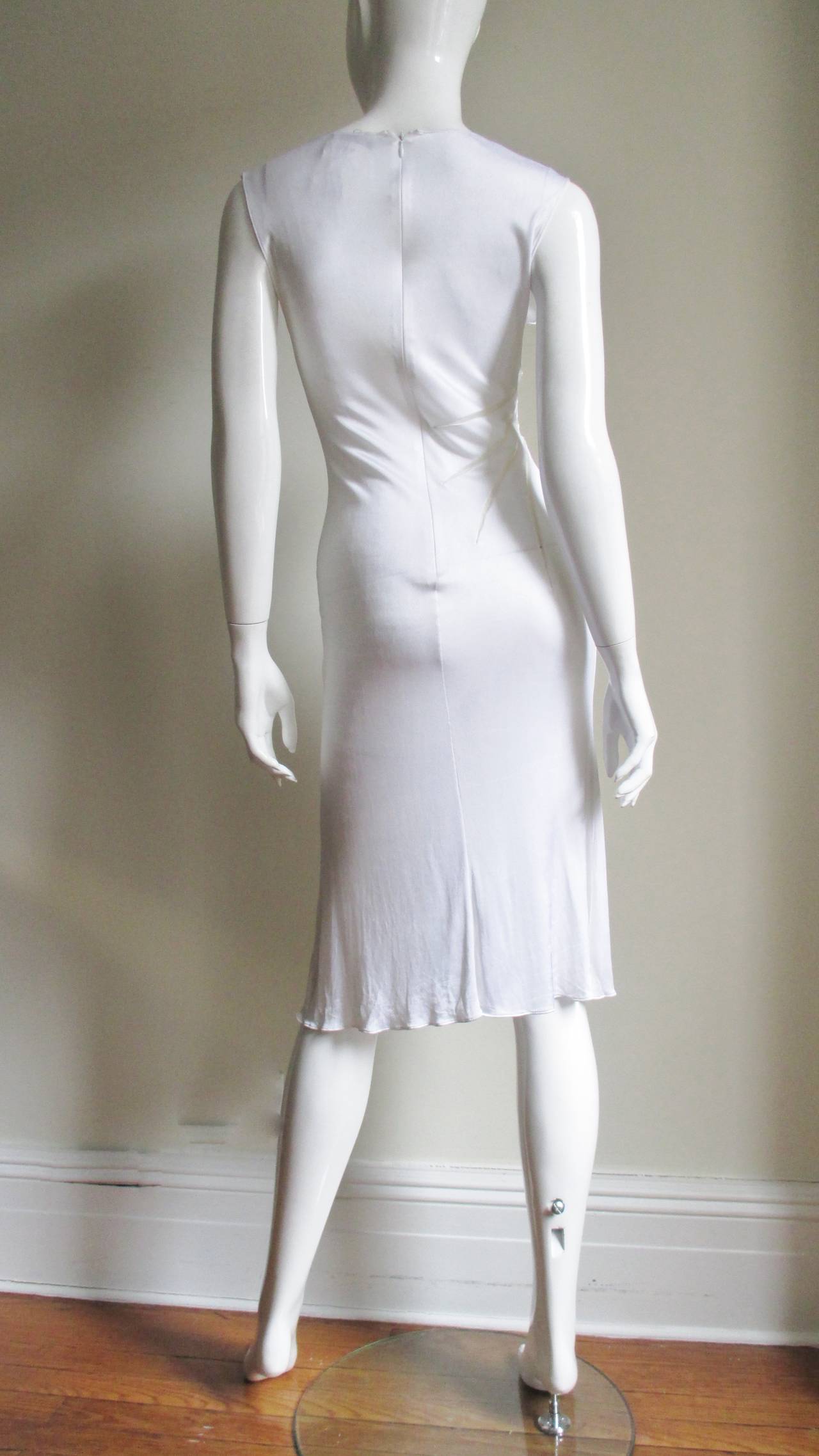 1990s Gianni Versace Silk Dress with Mesh Rays 3