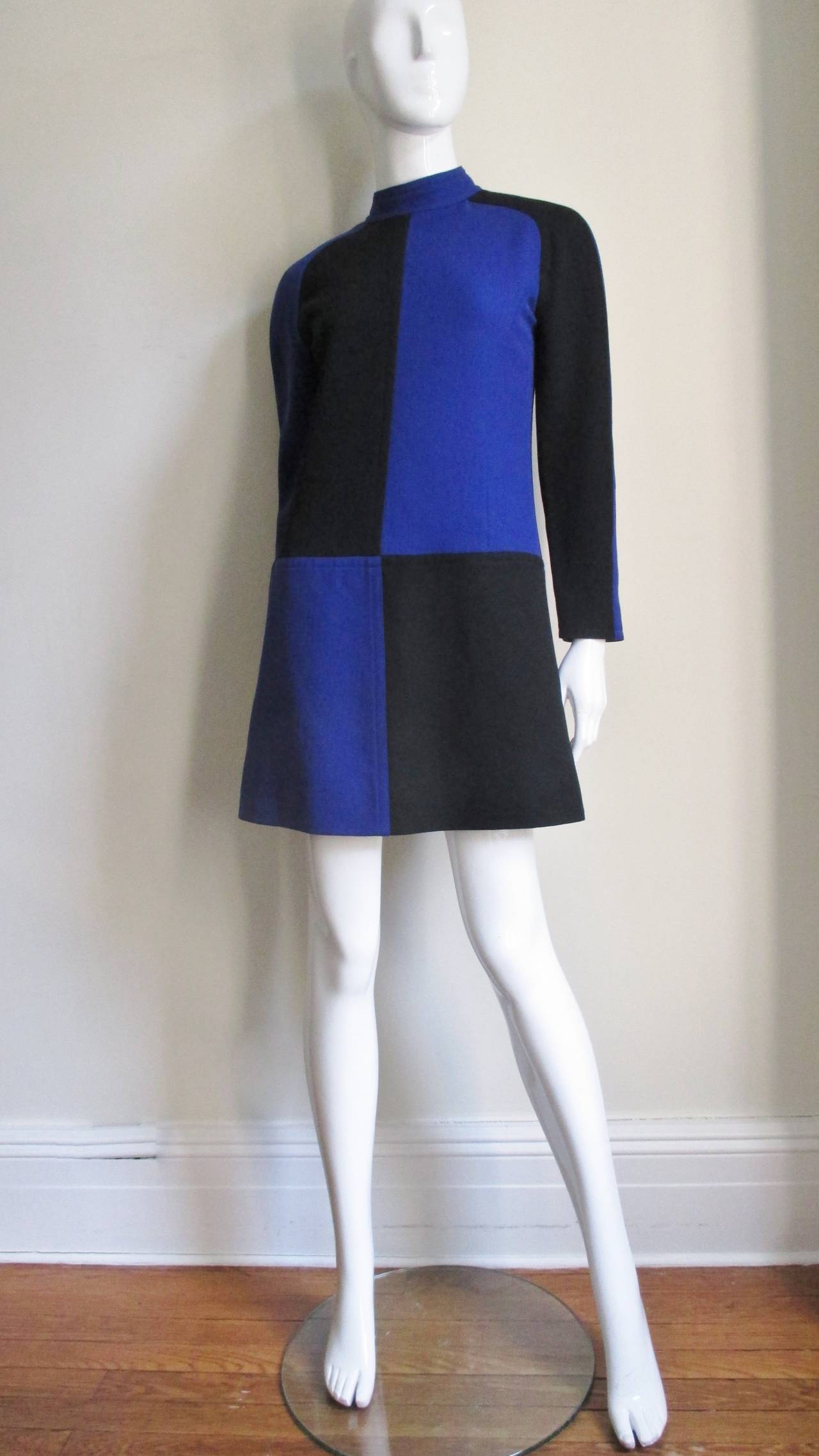 1970s Courreges Color Block Dress In Excellent Condition In Water Mill, NY