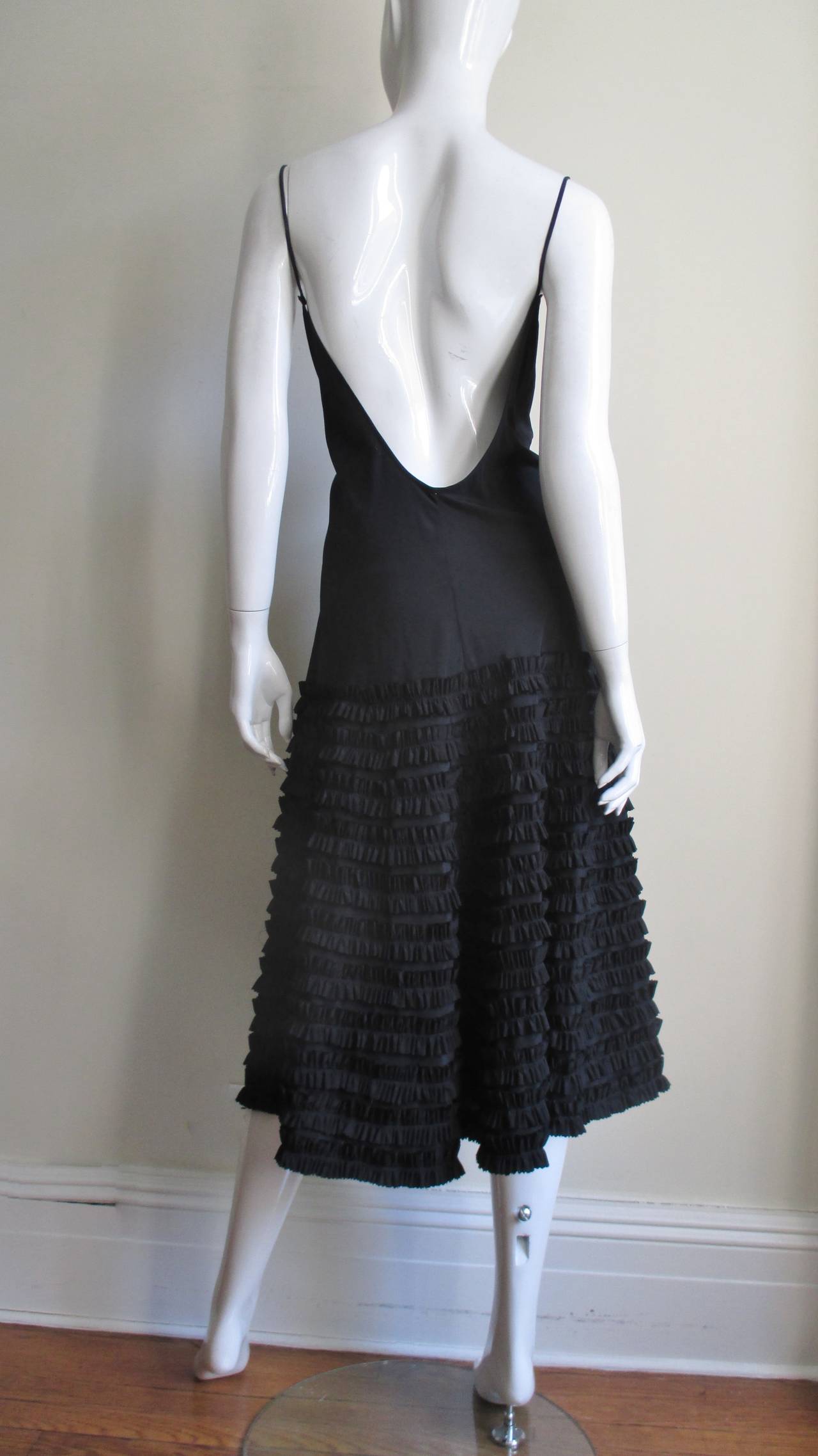 Alexander McQueen Slip Dress with Applique Skirt 1990s For Sale 2