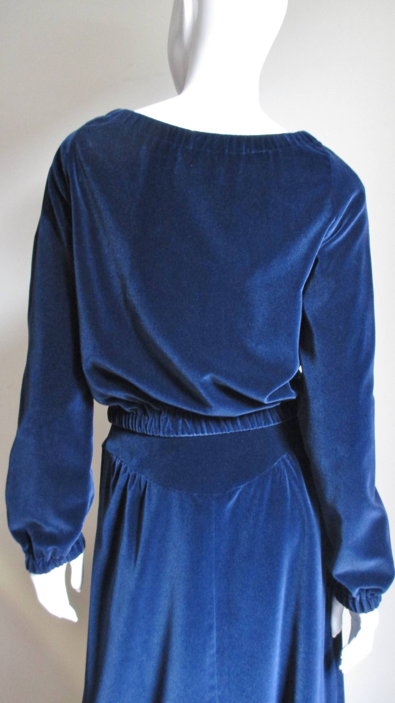 Women's Early 1970's Courreges Velvet Maxi Skirt & Top
