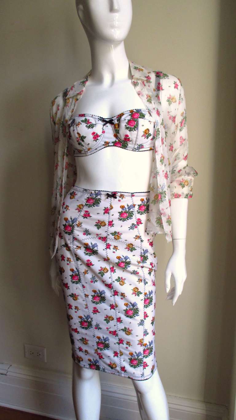 Dolce & Gabbana Corset Skirt, Shirt & Bra Set In New Condition In Water Mill, NY