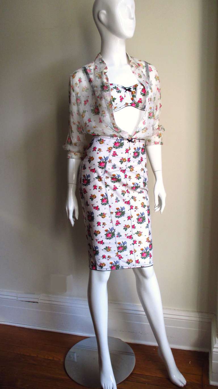 Women's Dolce & Gabbana Corset Skirt, Shirt & Bra Set