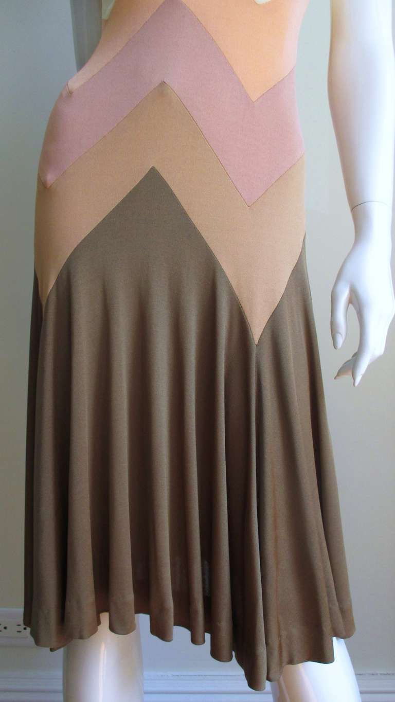 Women's 1970's Stephen Burrows Chevron Jersey Dress