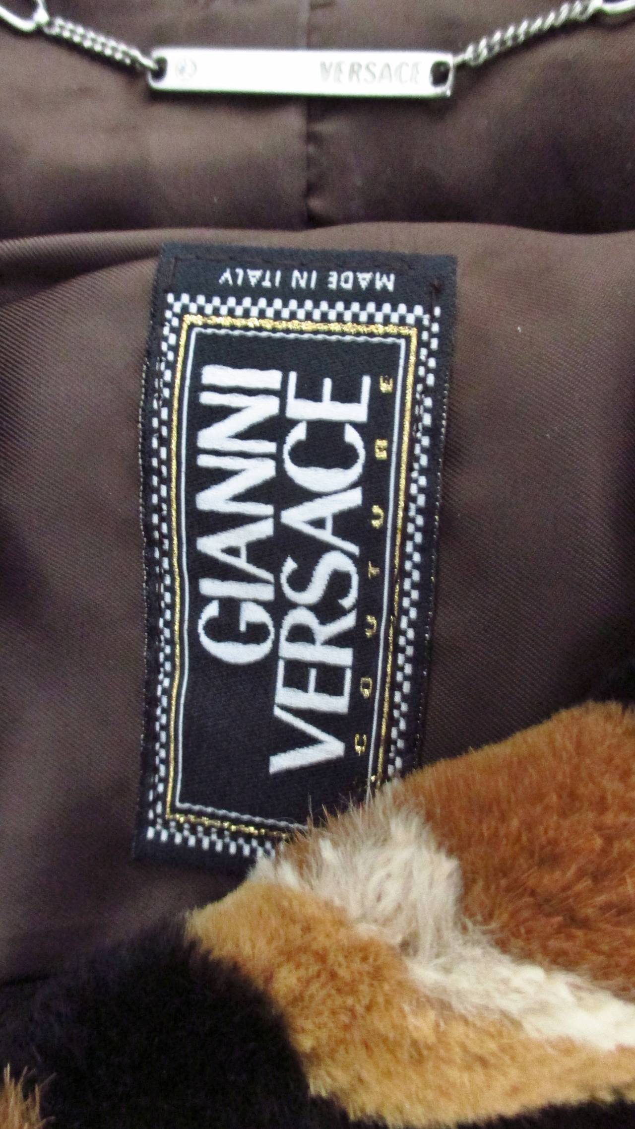 Vintage Gianni Versace Couture Striped Mink Jacket 6
