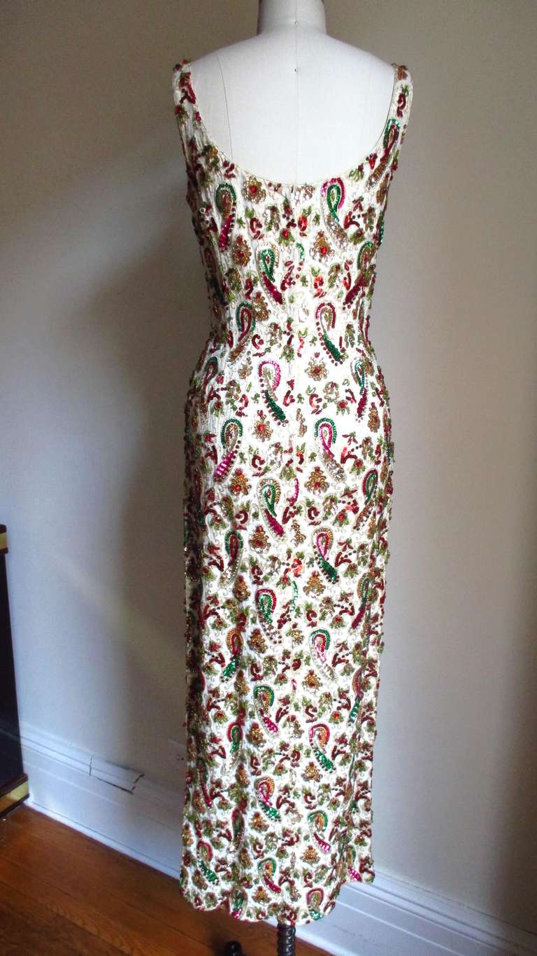 1960's Elaborately Beaded Dress 5