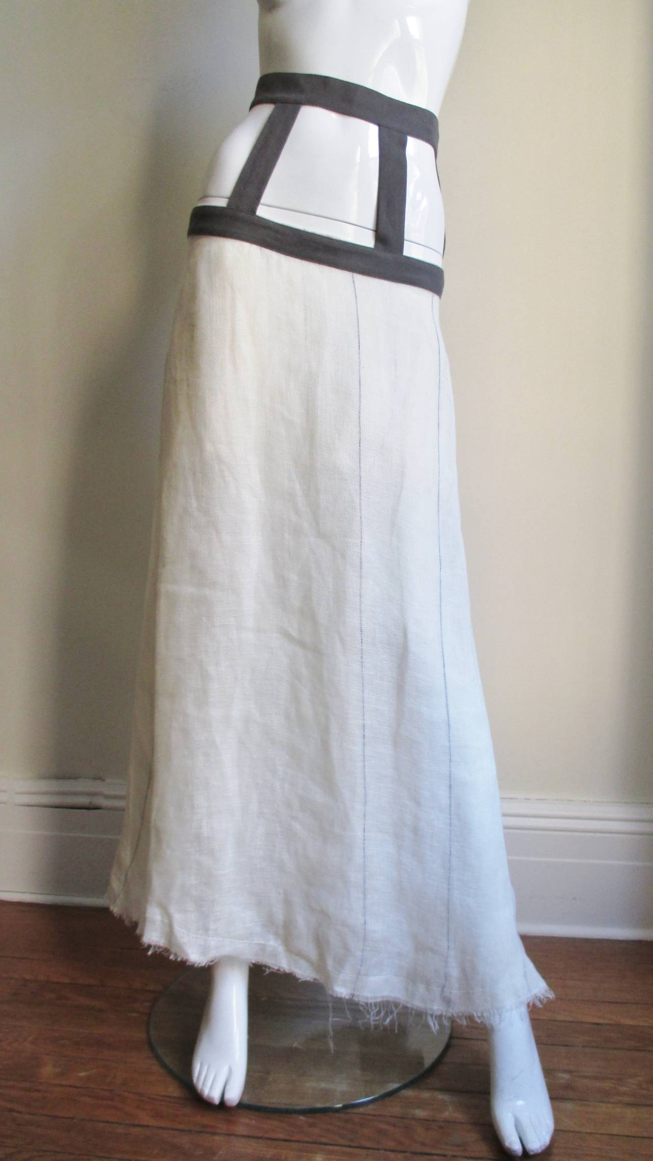 Cage New Yoke Maxi Skirt 1990s In Excellent Condition In Water Mill, NY