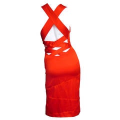Versace Bodycon Plunge Front Cross Back Dress 4
