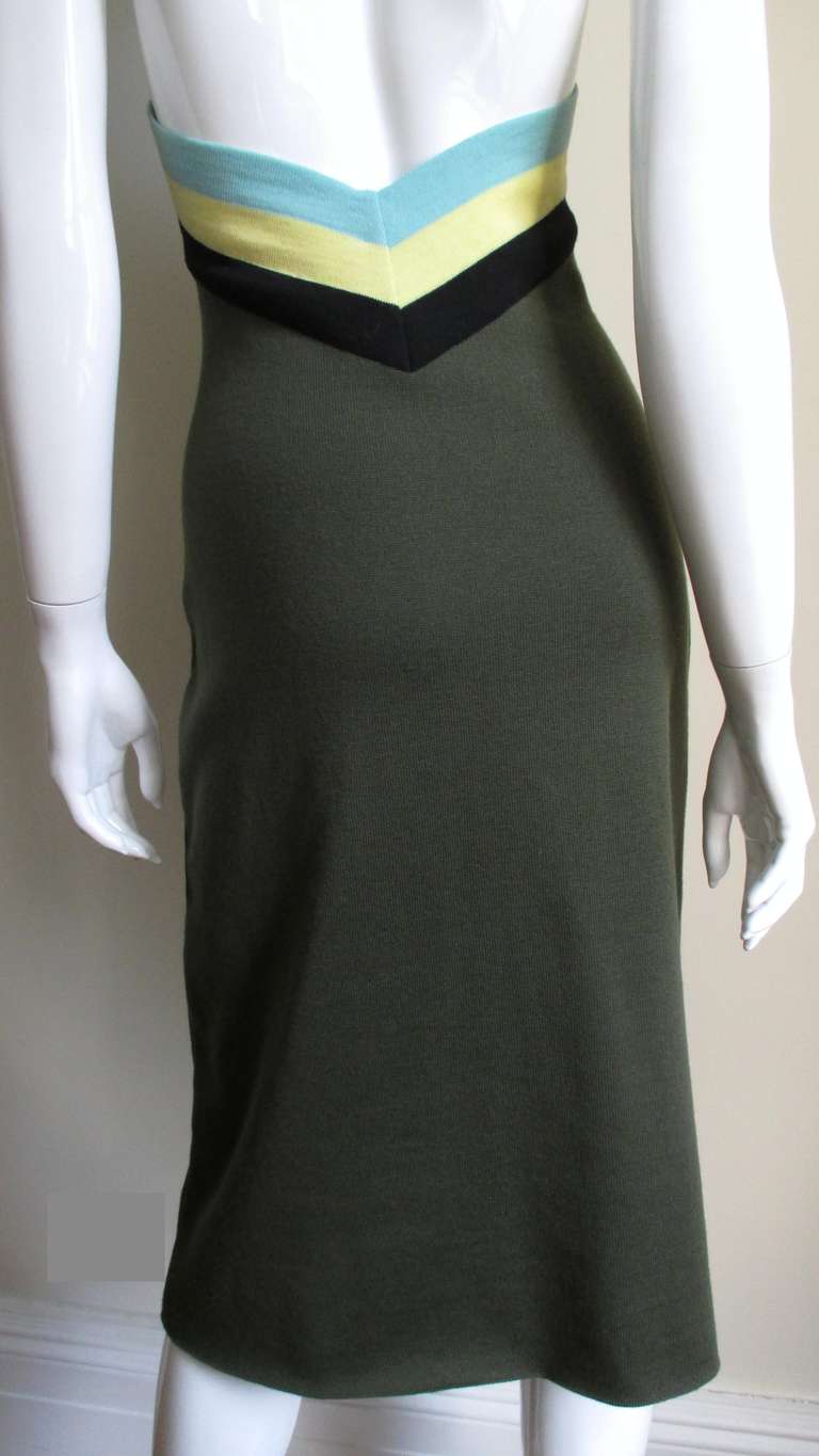 Vintage Gianni Versace Knit Bodycon Halter Dress 2