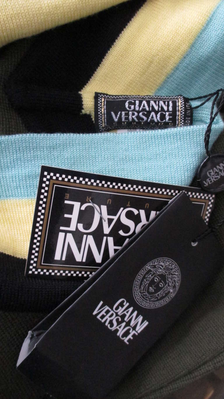 Vintage Gianni Versace Knit Bodycon Halter Dress 4