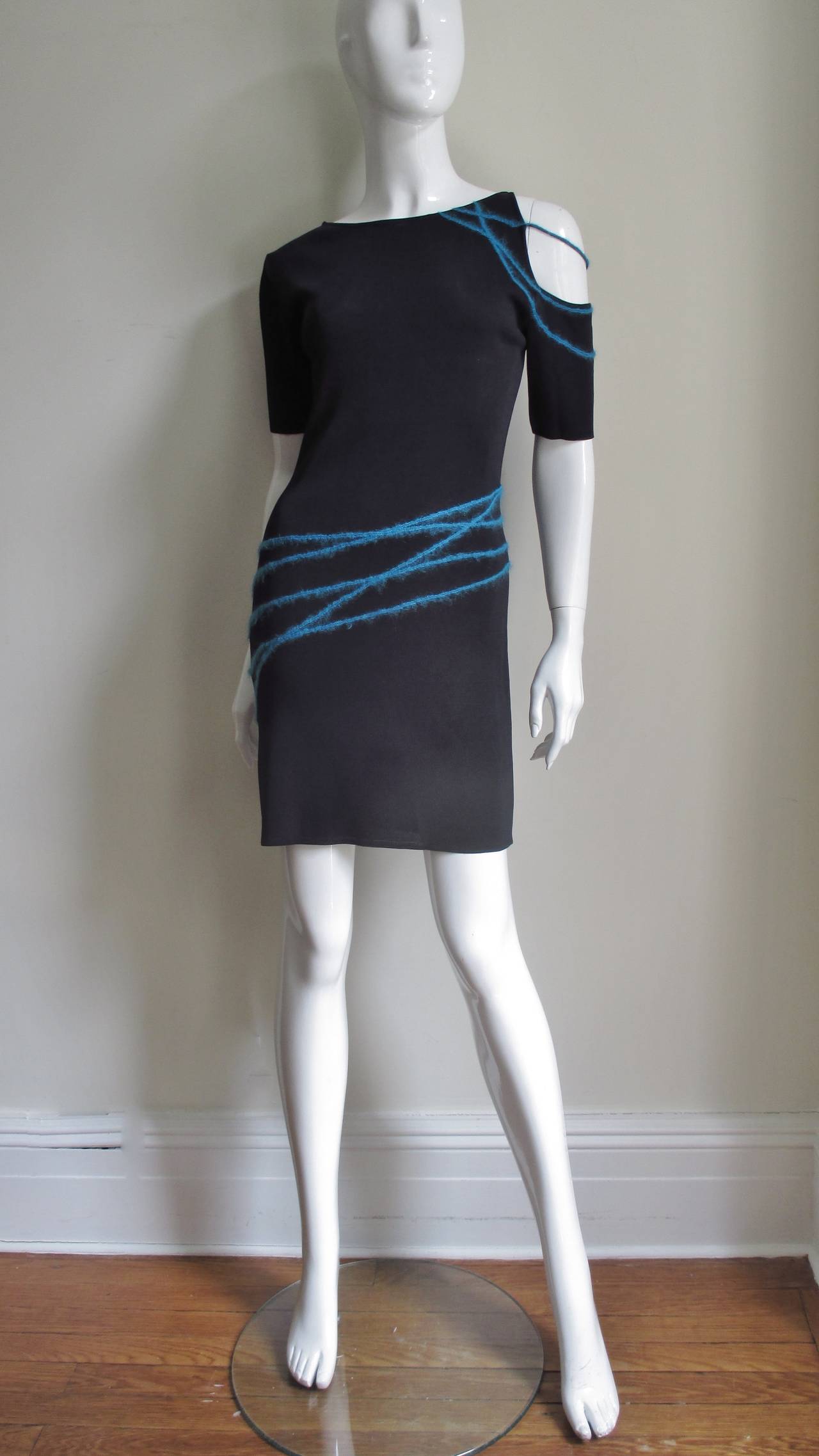Women's 1990s Gianni Versace Couture Cold Shoulder Dress