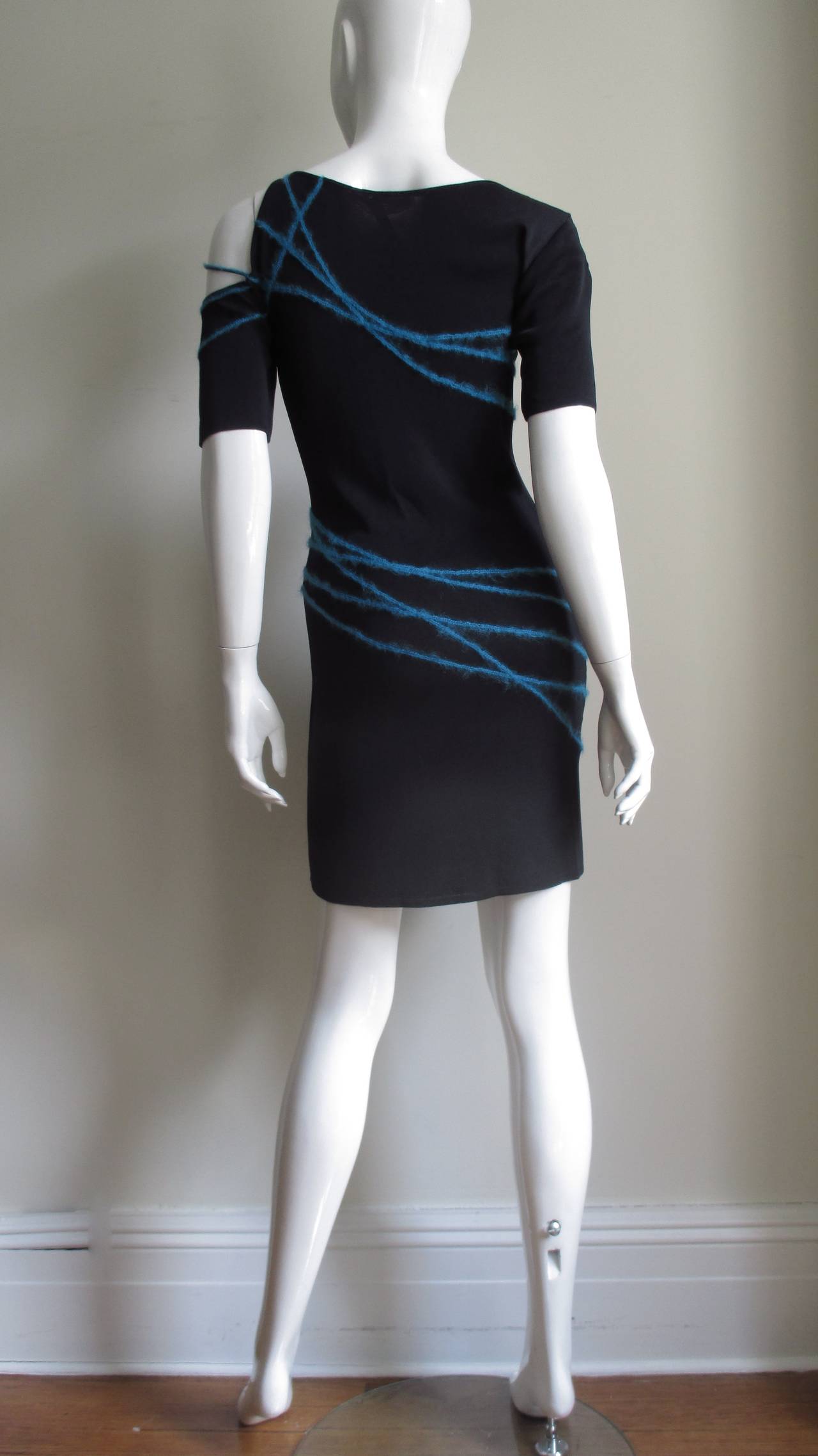 1990s Gianni Versace Couture Cold Shoulder Dress 4