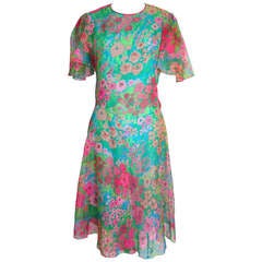 Retro 1960's Pierre Cardin Silk Dress & Scarf