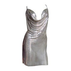 Iconic Vintage Paco Rabanne Metal Mesh Draped Dress