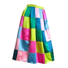 1950's Hattie Carnegie Silk Patchwork Skirt 7
