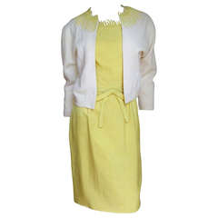 1960's Trapunto Detailed Wiggle Dress & Cashmere Sweater 3