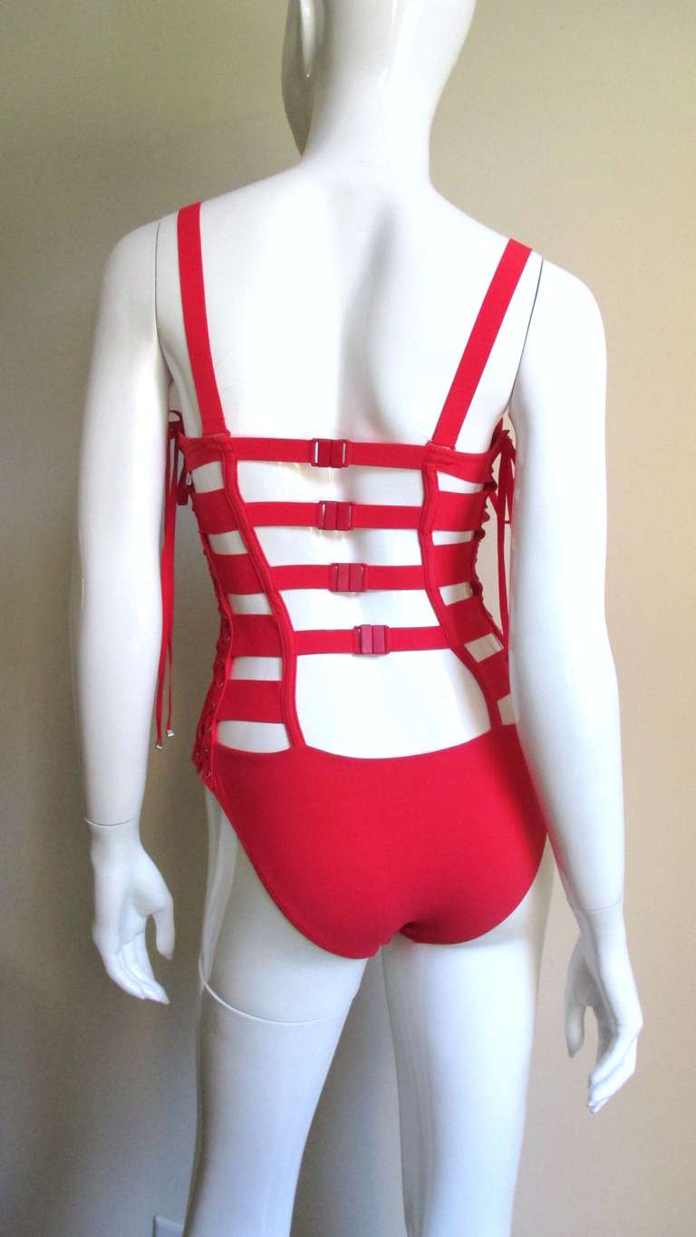 Women's Gaultier Bondage Swimsuit New With Tags