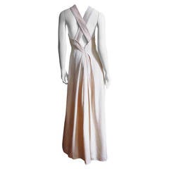 Retro Bill Blass Cutout Back Silk Glamour Gown