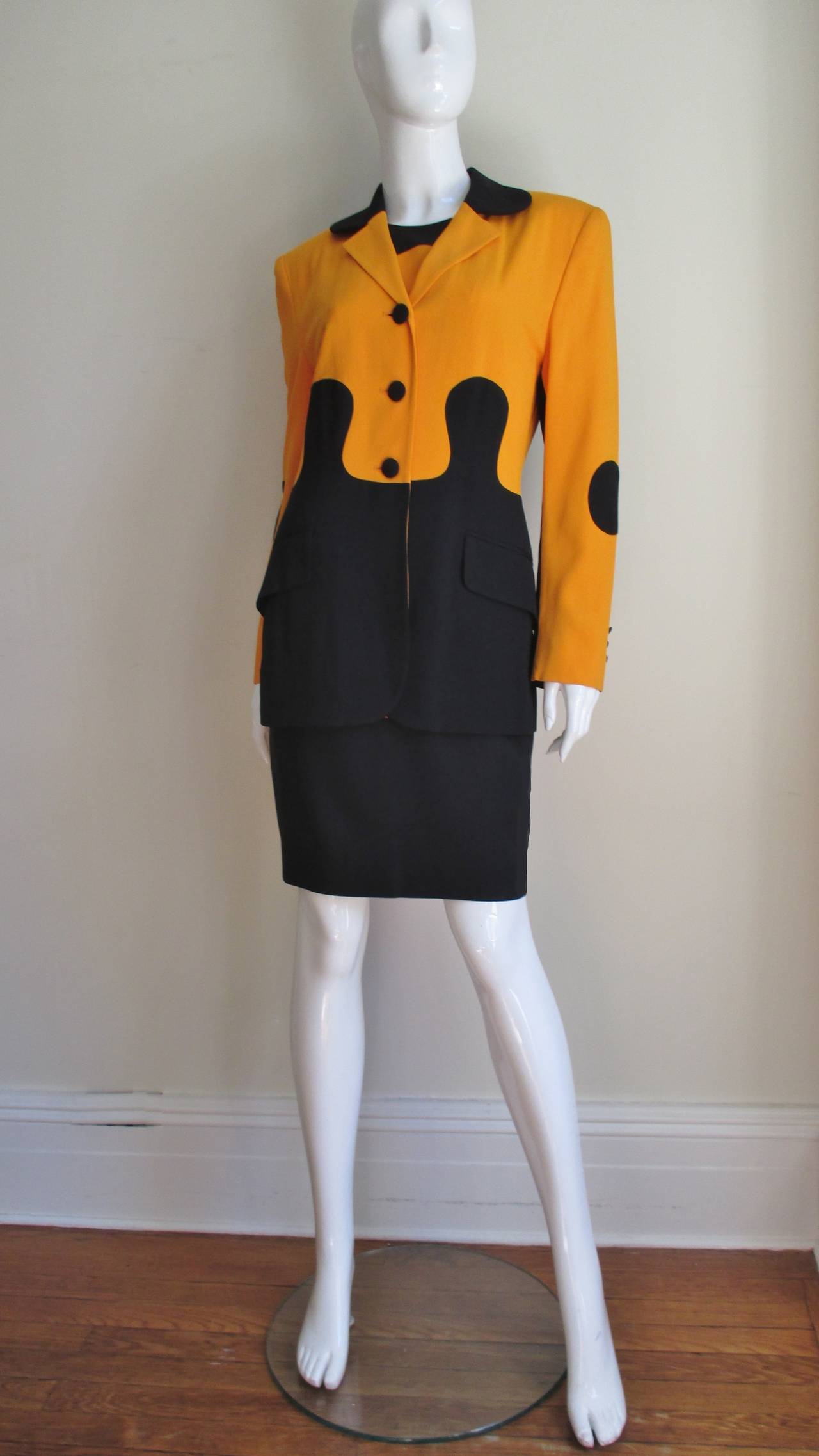 Moschino Puzzle Dress & Jacket In New Condition In Water Mill, NY