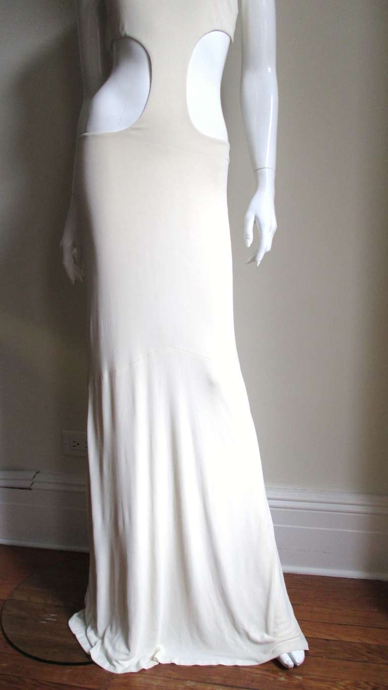 Vintage Norma Kamali Cutout Waist Dress In Excellent Condition In Water Mill, NY