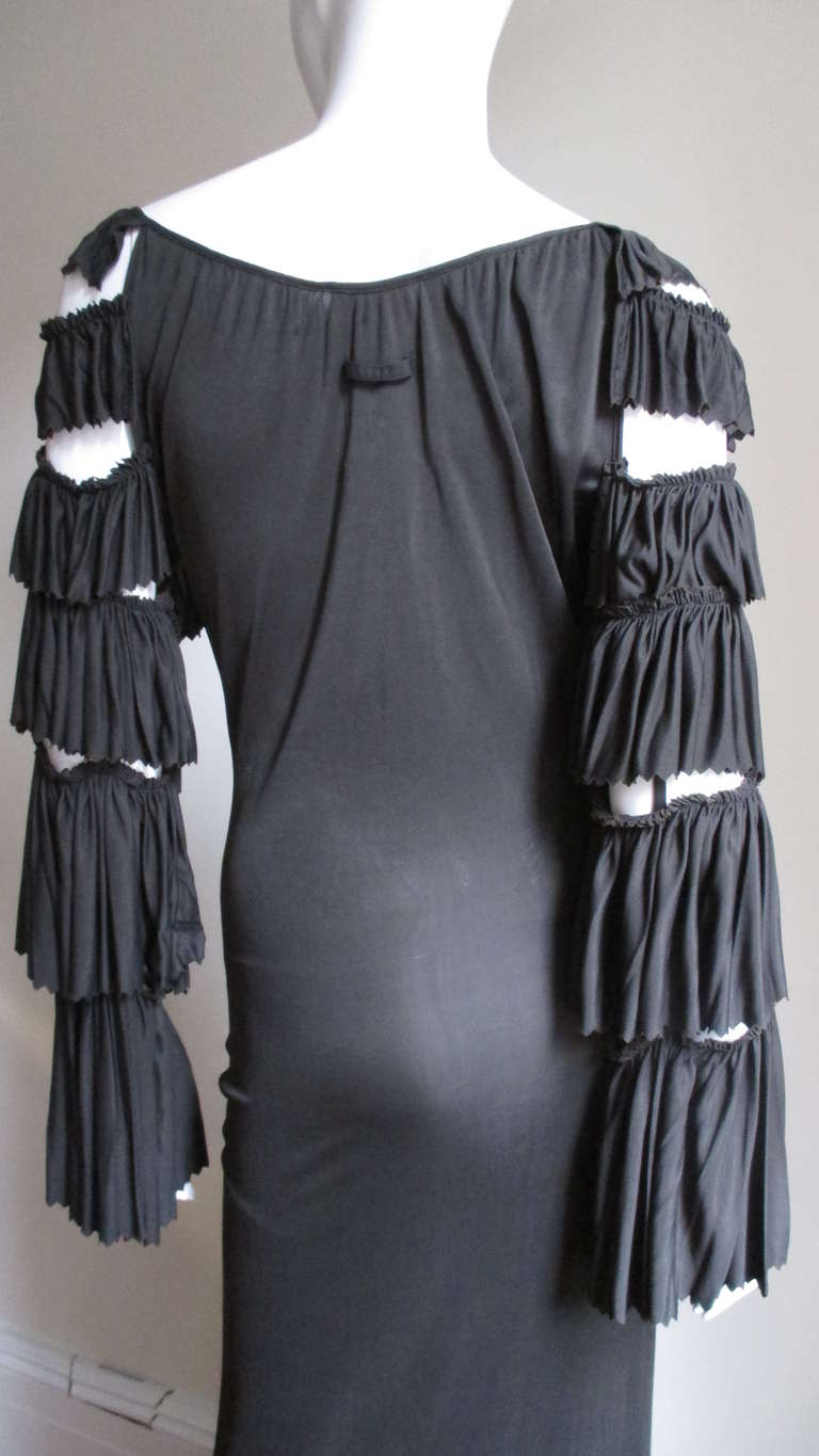 Gaultier Slinky Ruffle Sleeves Maxi Dress 2