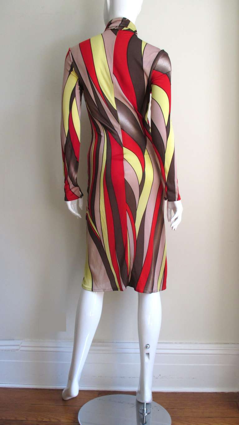 Gianni Versace Pattern Silk Knit Dress 4