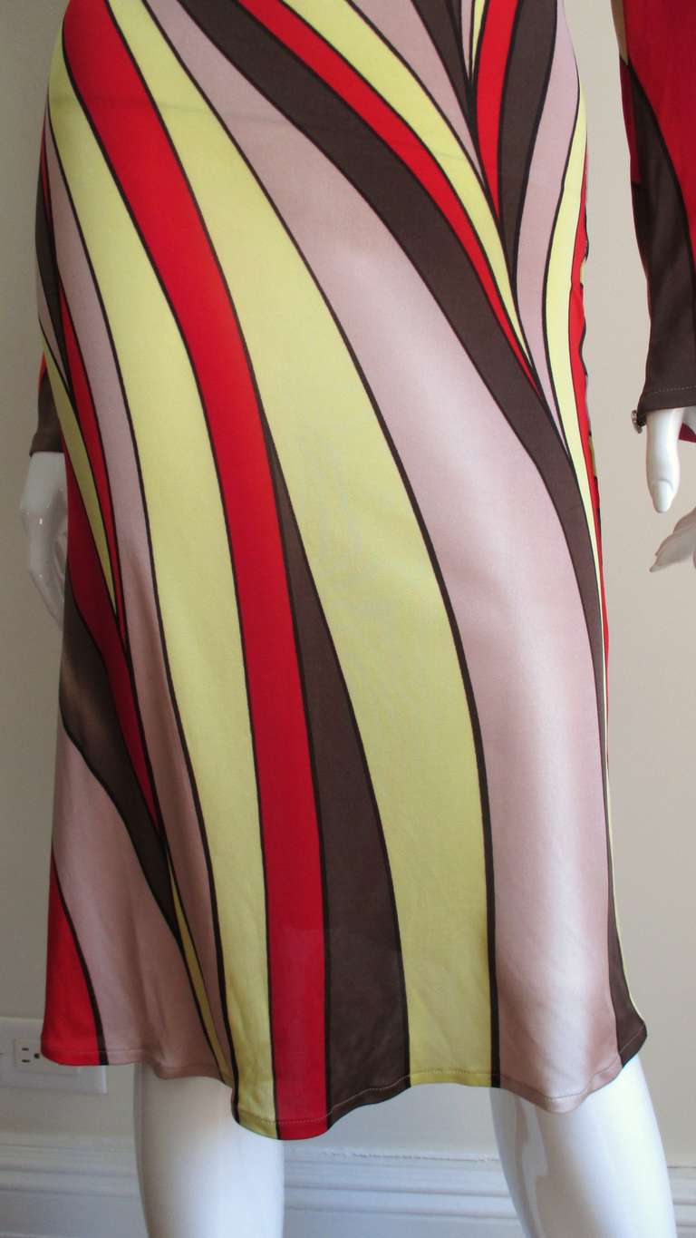 Gianni Versace Pattern Silk Knit Dress 1