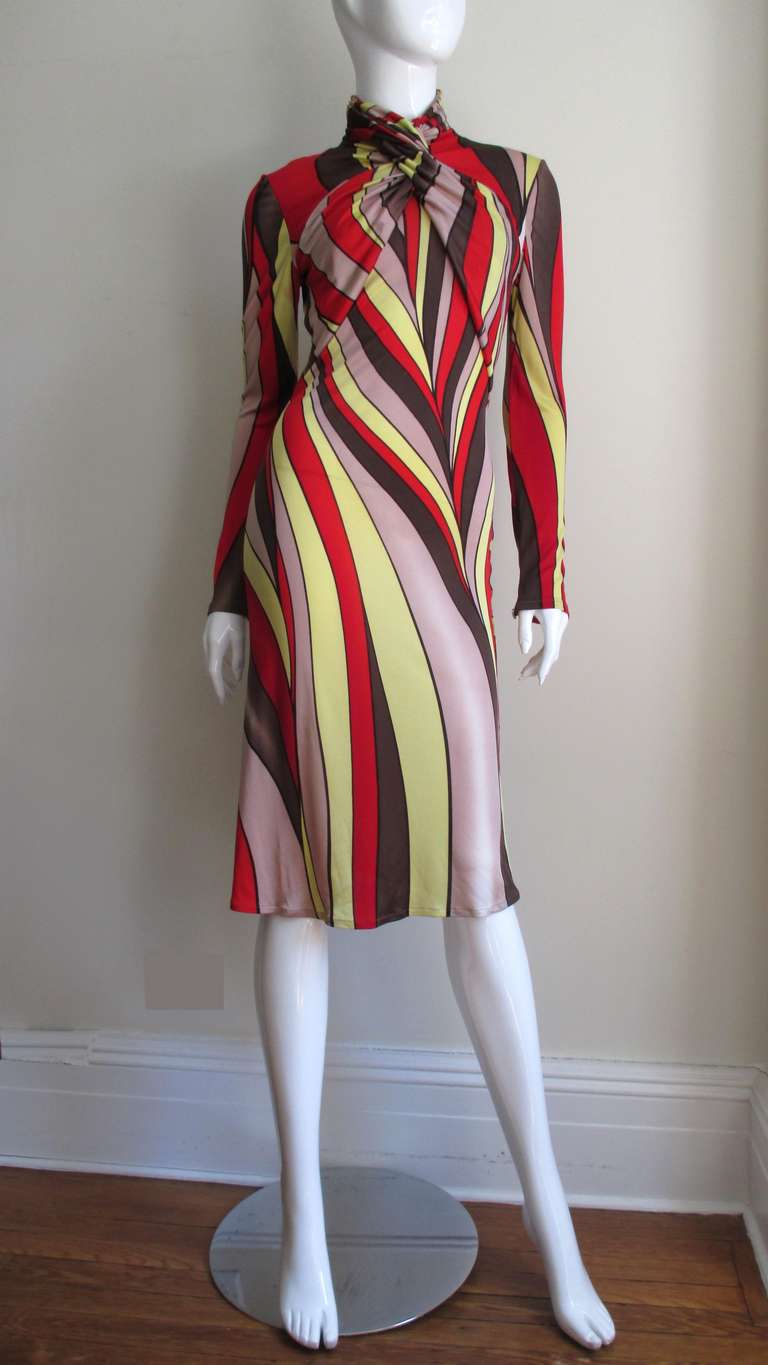 Gianni Versace Pattern Silk Knit Dress 2