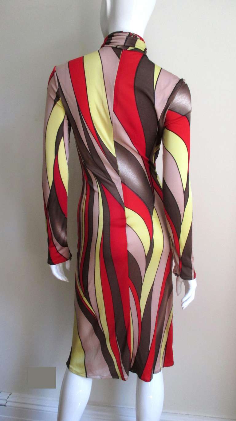 Gianni Versace Pattern Silk Knit Dress 3