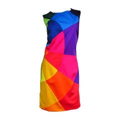 Moschino Rainbow Color Block Dress 8