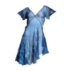 Zandra Rhodes Asymmetric Silk Screen Print Dress 1