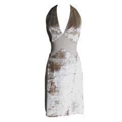 Gianni Versace Silk Sheer Midriff Plunge Halter 9