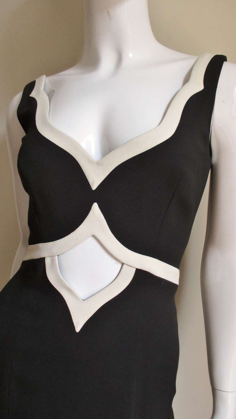 Vintage Moschino Couture Cutout Midriff Dress For Sale at 1stdibs