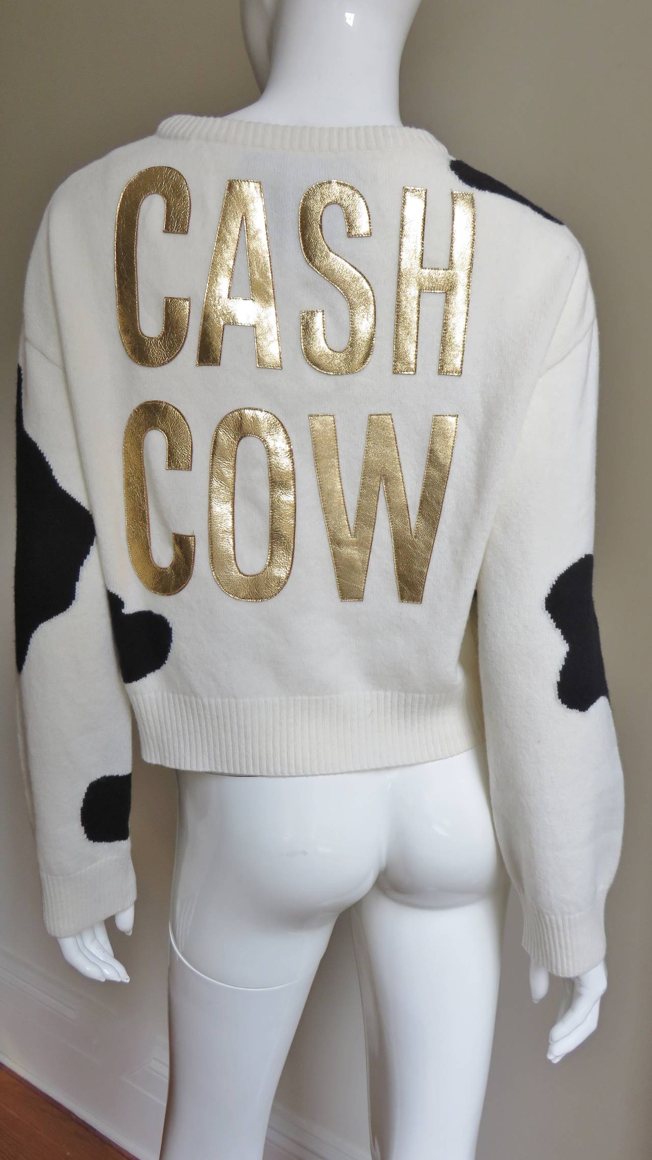 Women's Moschino Couture ' Cash Cow ' Cashmere Sweater